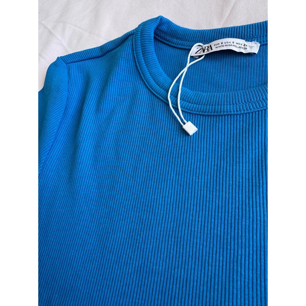 Zara Ribbed Crop Tee S - Picture 2 of 4